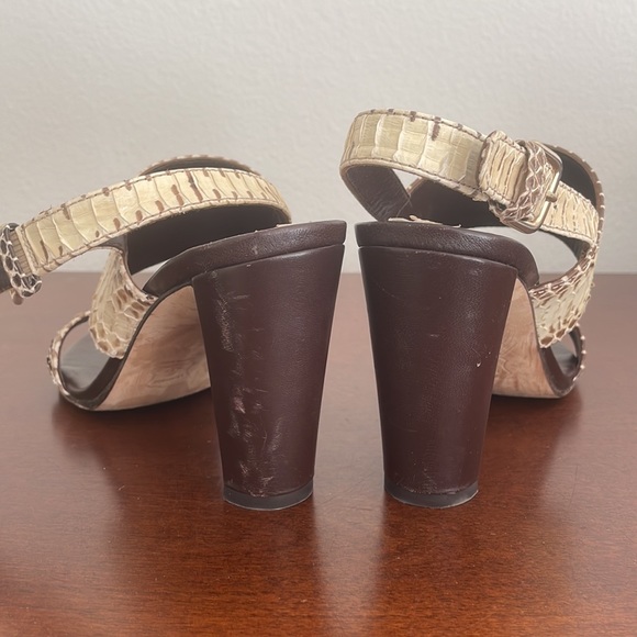 Stuart Weitzman Roccia Snakeskin Sandals Size 8 - Picture 7 of 10